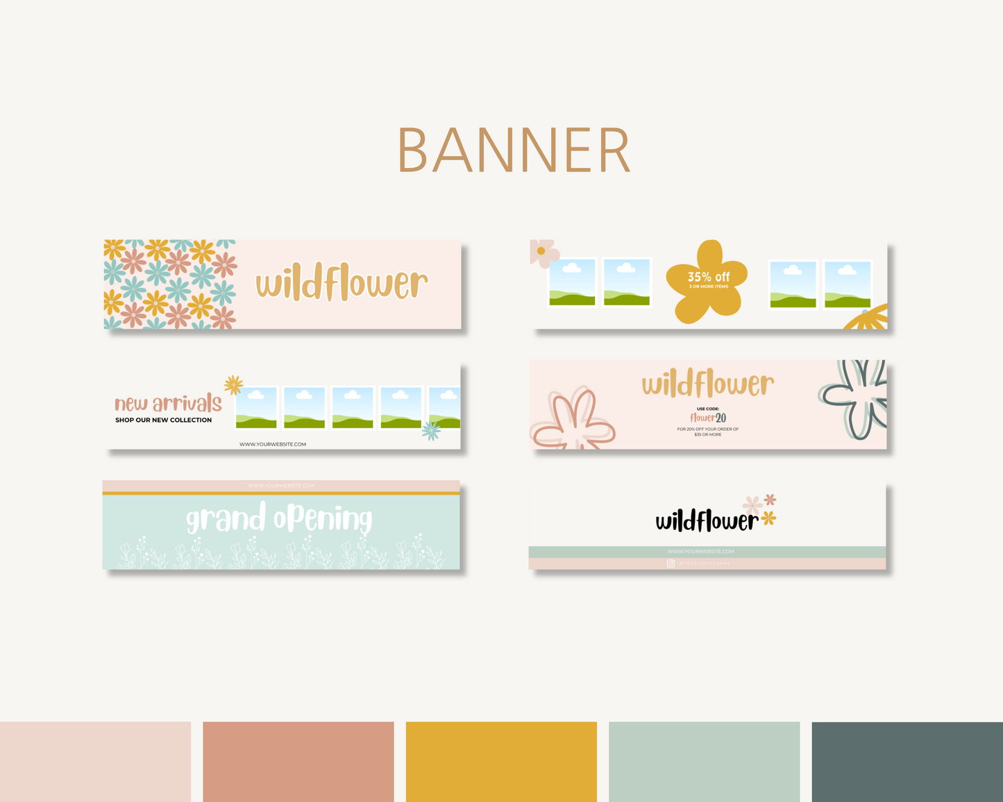 WildFlower | Etsy Shop Template Kit